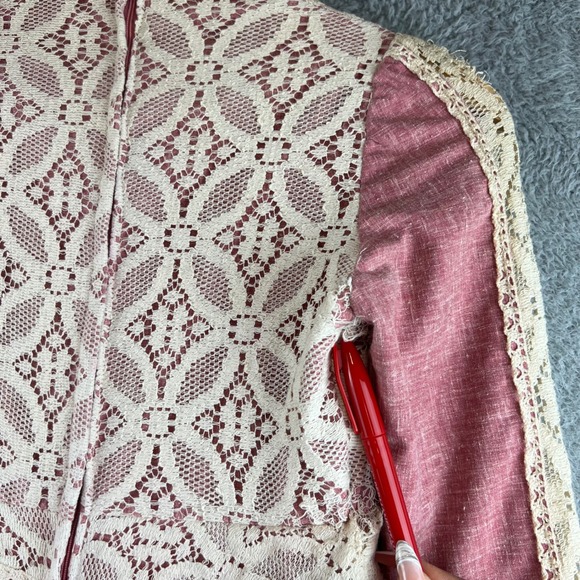 Vintage 1969 Gunne Sax Black Label Pink Lace Renaissance Dress size 7 - Picture 6 of 16